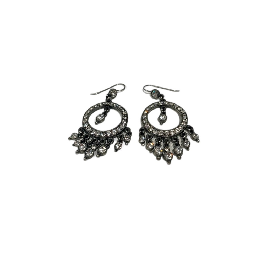 Vintage rhinestone earrings. Hook Back. EUC